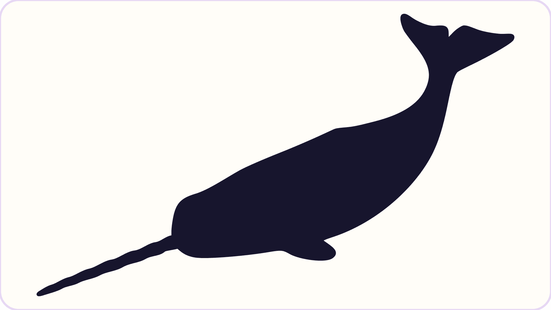 Finished silhouette drawing of Nori the narwhal