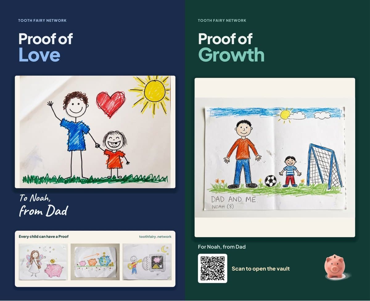 Noah’s printed Proof, back and front