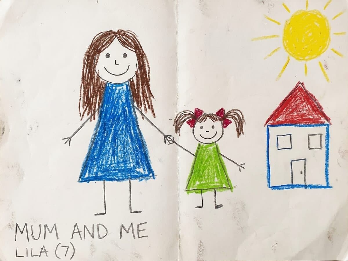 Lila’s drawing of her mum and her